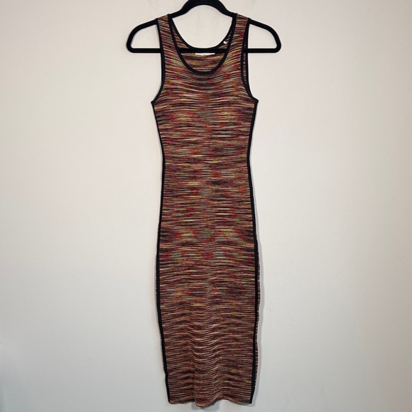 Sandro Knit Fitted Midi Dress in Multicolor - XS/S - Picture 2 of 6